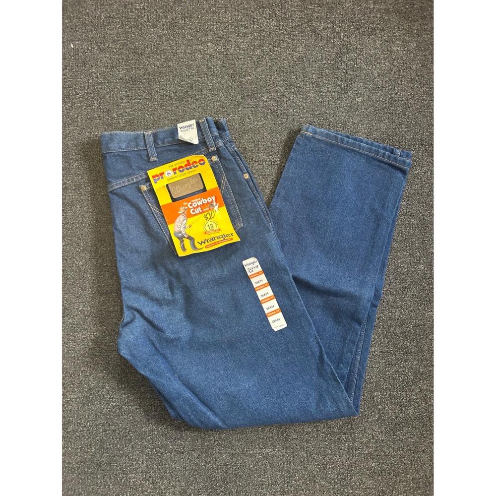 Wrangler Cowboy Cut Jeans‎ Blue Mens 38x34 13MWZ Original Fit ProRodeo Denim